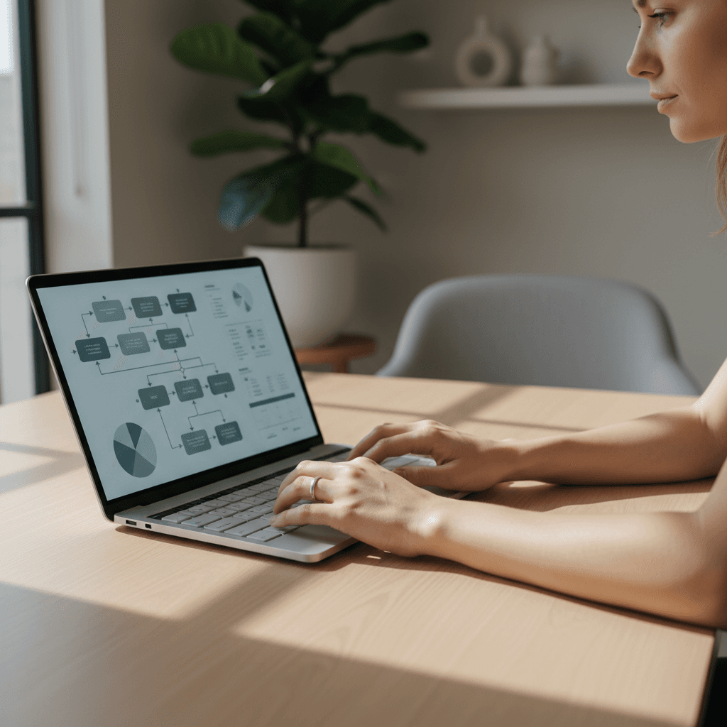 Business owner managing calls with Voiram AI assistant