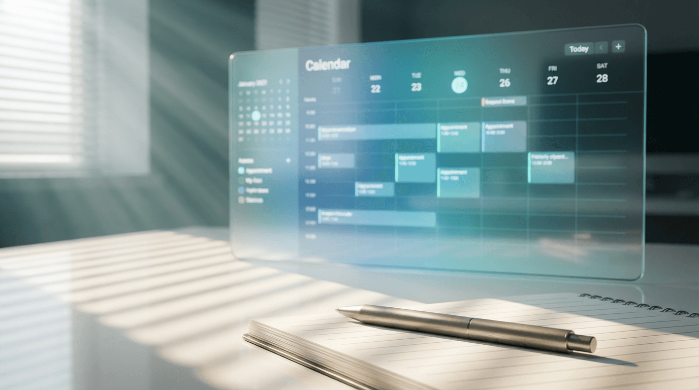 Calendar with an appointment automatically booked by the AI
