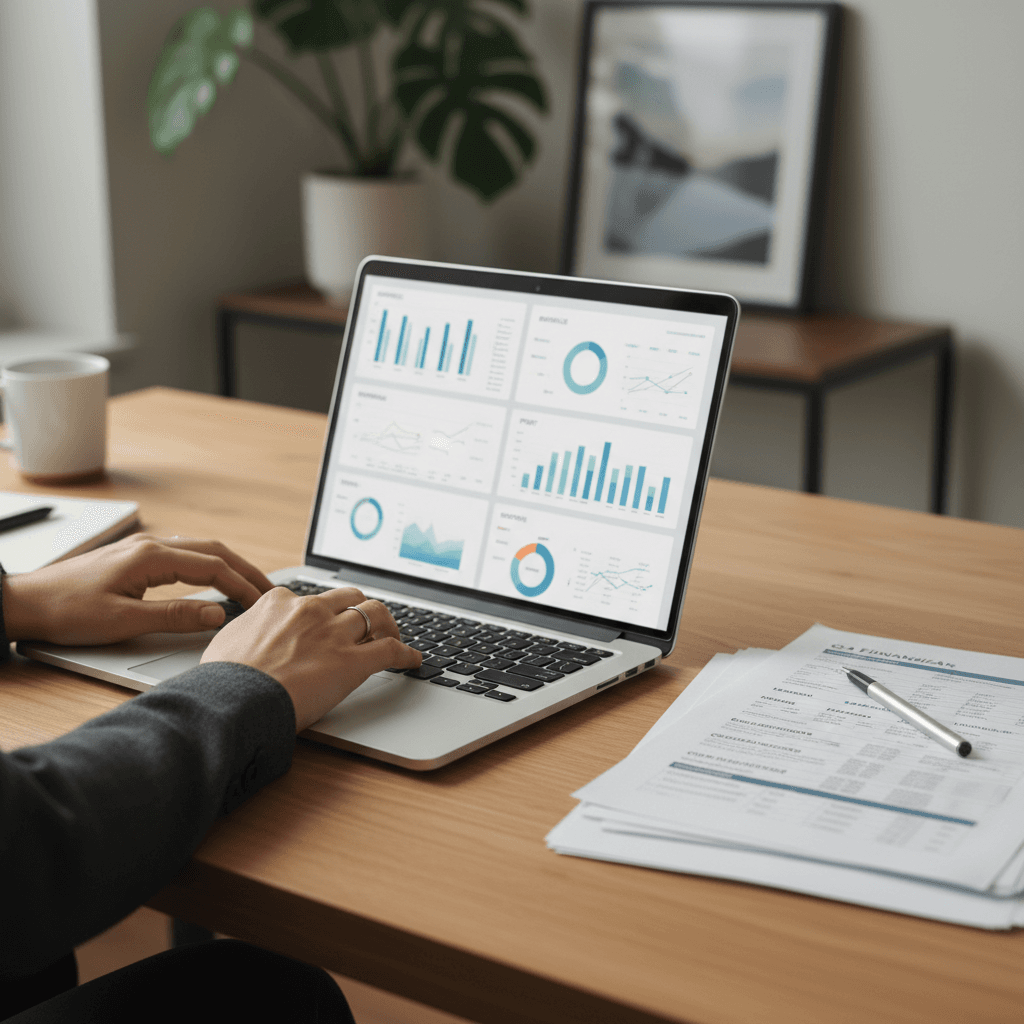 Business owner reviewing AI call summaries and analytics